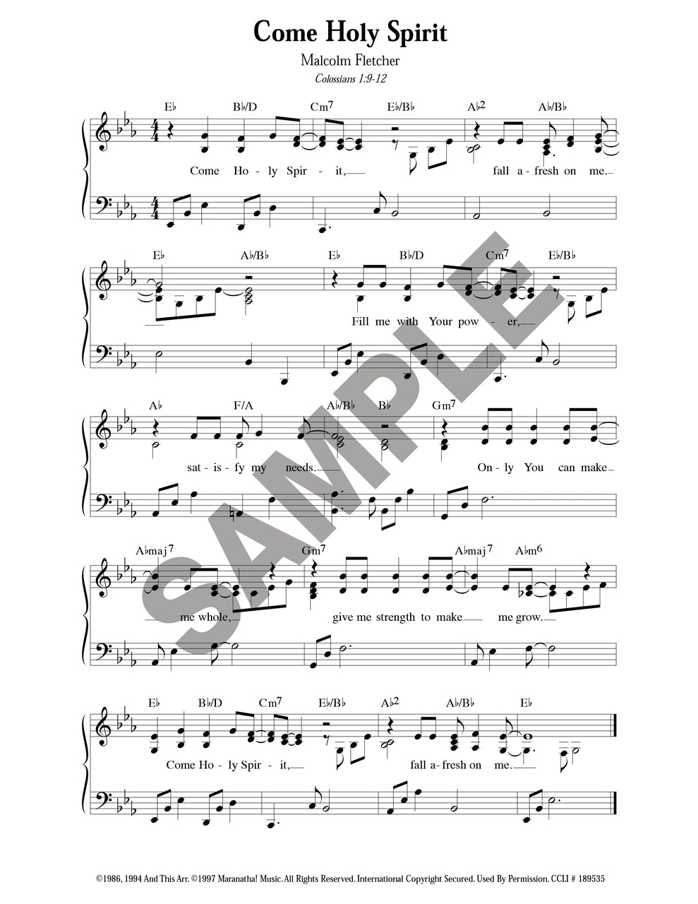 Come Holy Spirit (Download)