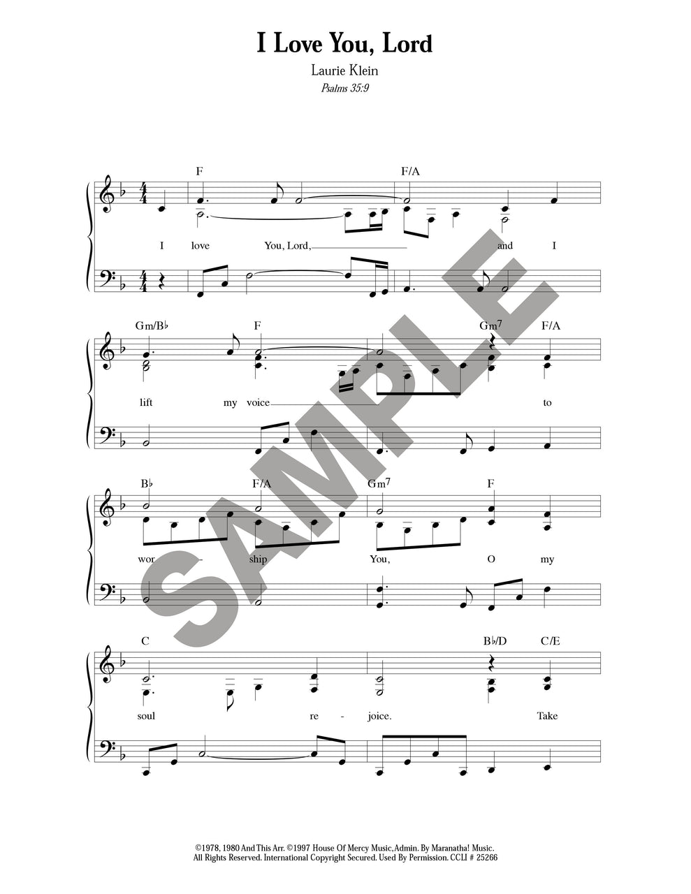 I Love You, Lord (Download)